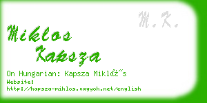 miklos kapsza business card